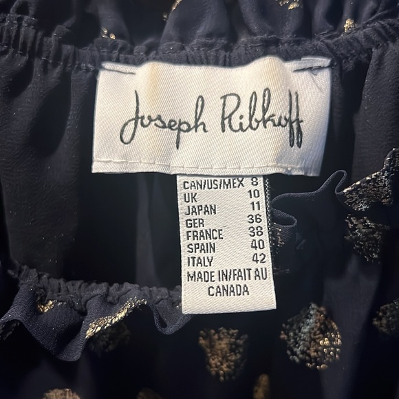 Joseph Ribkoff Navy blue lined blouse - Picture 4 of 4